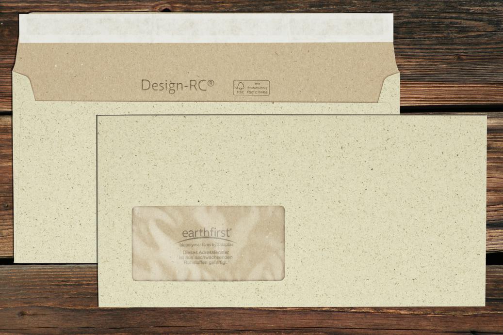 Briefhüllen mit Fenster C6/5 114x229 mm Haftklebend Recycling Graspapier 120 g/qm